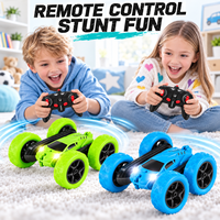 Voiture télécommandée EPT 2,4 GHz 4 roues motrices avec lumières LED, retournements à 360 degrés et conduite double face pour enfants