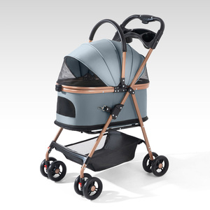 बहु-कार्यात्मक त्वरित पिकअप पालतू स्टलर फोल्डेबल वॉटरप्रूफ पोर्टेबल 4-पहिया धातु टिकाऊ पालतू गाड़ी कुत्ते - Product Image 1