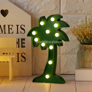 Battery-Powered Durable Plastic Spring Summer <b>Tabletop</b> Decor 3D Green Cocnut <b>Tree</b> with White Berries for Home Restaurant Party - Product Image 5