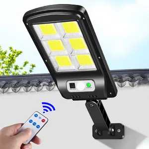 Lampada solare del sensore lampioni 128 LED pannocchia alimentato a parete ricaricabile impermeabile senza fili telecomando luce solare a LED all'aperto