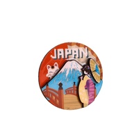 SE7ART Personnalisable Écologique Bois Japon Ville Paysage Premium Magnétique Réfrigérateur Aimant Décoration Promotionnel