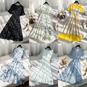 New Fashion Style Exquisite Französisch Sommerkleid Frauen High End drei dimensionale Perle Blumen kleid Damen bekleidung