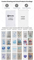 Sacs en plastique transparents pour emballage de glace RAYBO LDPE, sacs pour emballage de glaçons de 10 kg, logo personnalisé