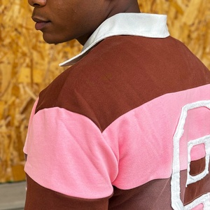T-shirt en coton French Terry personnalisé, polo de rugby, t-shirt avec logo brodé, chemise à manches longues rayée, polos pour hommes - Product Image 6