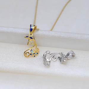 Pendentif en argent S925, papillon baroque, fleur, avec époxy, accessoire de base vide pour femmes, modèle 1936, pendentifs et breloques tendance - Product Image 2