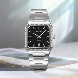 Montre chronographe carrée pour homme, montre-bracelet de luxe en acier inoxydable, montre à quartz étanche 30M - Product Image 1