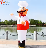 Danseur gonflable publicitaire personnalisé Chef Waving Feidu FD-6437 avec impression par transfert thermique/numérique, pompe à air électrique, en tissu Oxford