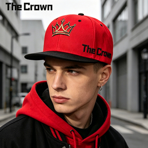 Custom Logo 6 Panel Structured <b>Flat</b> Brim Cap Wholesale Bulk 3D Puff Embroidery Two Tone <b>Hat</b> Manufacturer - Product Image 1