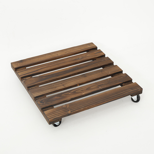 Plantas al aire libre Patio Maceta Jardín Planta de madera Soporte <span class=keywords><strong>Dolly</strong></span> Stand Rolling Planta de madera Caddy con ruedas - Product Image 5