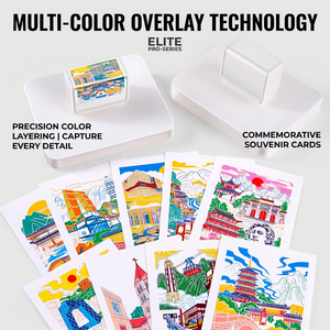 Timbres de lieux touristiques à superposition de couleurs multicolores, personnalisables, à plusieurs couches, effet flash - Product Image 6