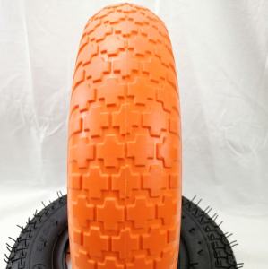 Neumático de <span class=keywords><strong>carretilla</strong></span> sin planos de 16 "<span class=keywords><strong>Rueda</strong></span> de espuma de Pu sólida <span class=keywords><strong>eje</strong></span> 5/8 para carro vagón 4,80/4,00-8 - Product Image 6