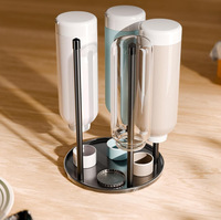 Égouttoir à bouteilles, tasses à café et bouteilles de soda en acier inoxydable, non pliable, rond, multifonctionnel, pour cuisine