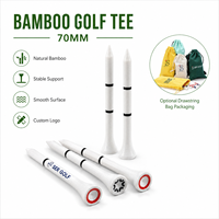 Vente en gros de tees de golf personnalisés avec logo OEM, en bambou/bois, plusieurs tailles 42-83 mm et couleurs, approvisionnement en vrac professionnel