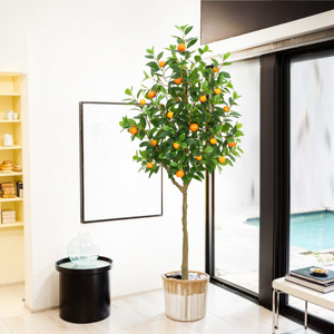 Planta de Mandarina de árbol naranja artificial de 6 pies en maceta, planta de suelo de simulación grande, árbol, decoración interior para el hogar, sala de estar, Oficina - Product Image 3