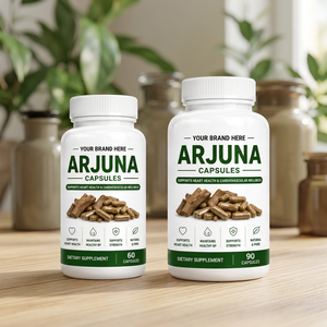 Cápsulas de Arjuna Herbal Wellness, 60 Unidades, Extracto Puro de Corteza, Antioxidante Natural, Apoyo Digestivo e Inmunológico, Apoyo para el Sueño, Cuidado de la Piel - Product Image 1