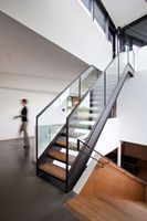 Escalier robuste à double poutre, marches en bois à risers ouverts, taille sur mesure, pour construction de maison personnalisée