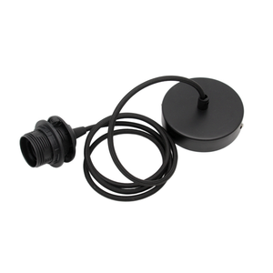 Lámpara Colgante Industrial con Base E27, <span class=keywords><strong>Lámparas</strong></span> Sencillas Colgantes en Blanco o Negro con Cable, Accesorios <span class=keywords><strong>de</strong></span> <span class=keywords><strong>Techo</strong></span>, Portalámparas Metálico - Product Image 1