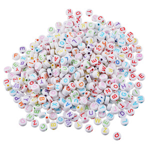 DIY Carré Rond En Plastique Plat Acrylique Lettre Perles Alphabet Perles Cube Lâche Spacer Perles Pour Fabrication <span class=keywords><strong>de</strong></span> Bijoux Fait Main Bracelet - Product Image 5