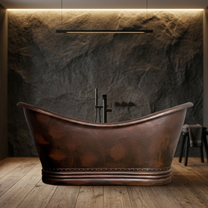 Baignoire autoportante ovale en cuivre, fait main, pour la maison et l'hôtel - Artisanat indien - Product Image 2