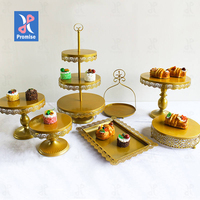 Ensemble de Table à Dessert en métal personnalisé, fournitures de Table de fête de mariage, processus de placage d'or