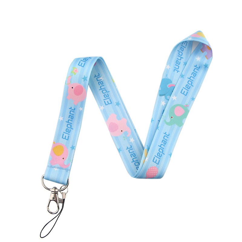 Lanyards Mobile Phone Accessories ID Card Holder USB Anti-Lost Cartoon Cute Elephant Design Lanyard for Kids Gifts Wholesale Image 2