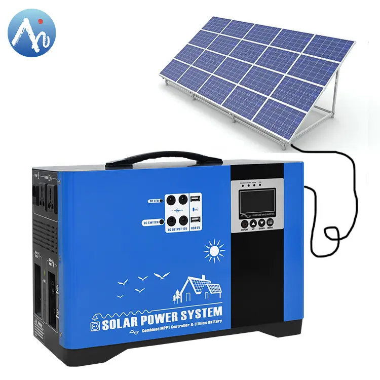 Generador de energía solar portátil para el hogar, sistema de energía solar de 5kw, 500w, 1kw, 2kw y 3kw, nuevo