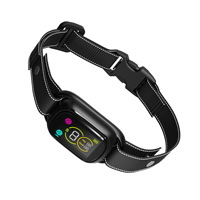 Wiederaufladbares Schwarzes Plastik IPX7 Wasserdichtes Hunde-Antibell-Halsband 3 Modi (Piepton/Vibration/Schock) Trainingshalsband 180 Tage Standby