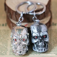 Porte-clés pendentif mode homme femme, accessoires pour clés de voiture, breloque vintage en forme de tête de crâne Terminator
