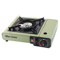 Réchaud à gaz portable pour le camping en plein air, brûleur en acier métallique pour la cuisson, utilisable avec du butane ou du propane pour les voyages