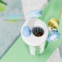 Bouteille d'eau Tritan mignonne de 700 ml avec paille et infuseur à fruits, sans BPA, anti-fuite, couvercle à clapet, sangle portable, écologique, pour usage extérieur