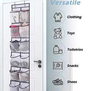 Gray 12 Grid Wall-Mounted <b>Shelf</b> Home Dormitory Hanging Storage Bag Door Rear Hanging Bag - Product Image 3