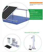 Kit de support réglable Easy Roof pour montage de panneau solaire pour toit en métal et système de toit en tuiles