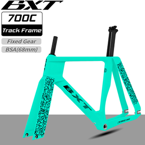Khung xe đạp đường trường carbon BXT New Carbon <span class=keywords><strong>Track</strong></span> Frame TRC-195 700C, xe đạp bánh cố định một tốc độ, khung carbon phù hợp với lốp 700Cx28C - Product Image 2