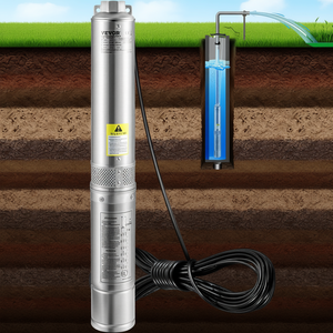 Bomba Sumergible para Pozos Profundos Vevor, 2 HP, 37 GPM, 427 Pies de Altura, Bomba de Agua de Acero Inoxidable de 4 Pulgadas, IP68, Uso en Jardín, Eléctrica - Product Image 2