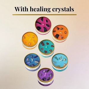 Vente en gros de bougies de pot de soja personnalisées de luxe bougies parfumées avec pierres de guérison en cristal de cire de soja - Product Image 5