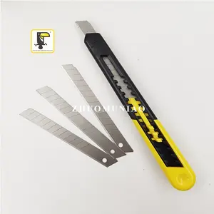 9MM renkli öğrenci ucuz fiyat ABS plastik saplı geri çekilebilir bıçak sanat kraft el işi kağıdı kesici maket bıçağı