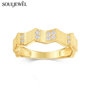 Bague en moissanite géométrique ondulée Souljewel, plaquée or 18 carats, argent S925, forme irrégulière, couleur D, VVS, cadeau de fiançailles ou de mariage pour <span class=keywords><strong>femme</strong></span> - Product Image 4