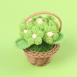 Cesta de Flores de Ganchillo Multicolor, Adorno de Lana Tejida para Plantas, Decoración del Hogar, San Valentín, Año Nuevo - Product Image 5