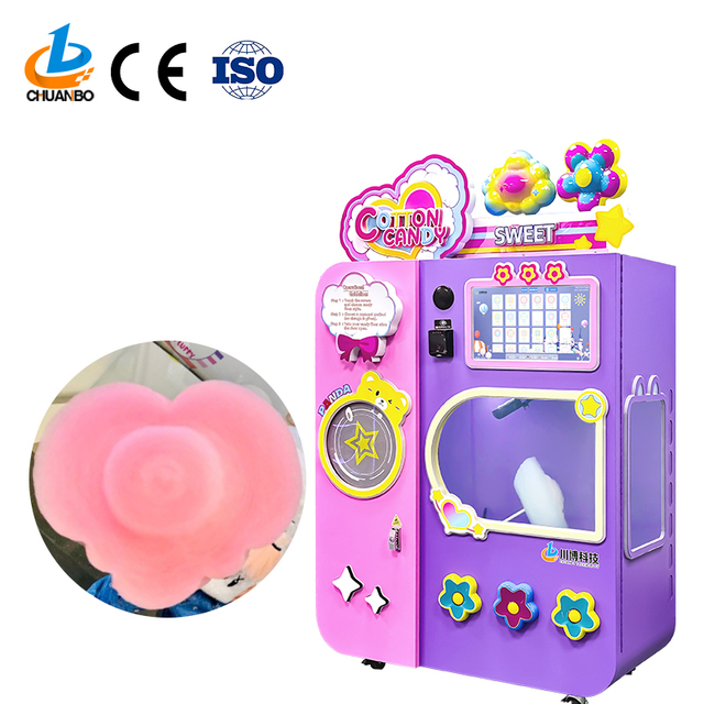 New Smartest Fully Automated Remote Control Automatic Cotton Candy Floss Vending Machine for Bakery Use