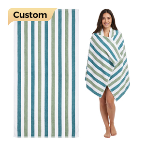 Toalha de Praia com Listras Verticais Personalizável OEM, Leve, de Secagem Rápida e Resistente à Areia, em Microfibra – Amostra Disponível – Mais Vendida - Product Image 1