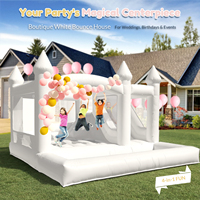 Lit gonflable blanc de saut de château plein d'entrain de maison de rebond de PVC de qualité commerciale de 15x15x10FT avec la fosse de toboggan/boule