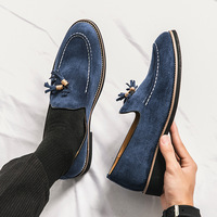Chaussures pour hommes, grandes tailles, nouvelles chaussures en cuir décontractées, style coréen tendance, mocassins à enfiler