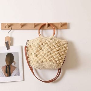 Women Crossbody Straw Woven <b>Bag</b> New Wooden Handle Beach <b>Bag</b> Zipper Holiday Straw <b>Bag</b> - Product Image 2