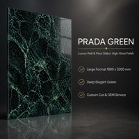 Pour la pierre frittée verte - Ultra-mince, finition polie brillante personnalisée, veinage continu (motif trois dalles) ODM/OEM