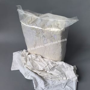 Trapos de Algodón en Bolsas de 5 kg, Recortes para Uso Industrial, Trapos de Felpa Reciclados de Color Blanco para Limpieza, Japón - Product Image 1