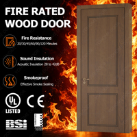 Porte coupe-feu en bois pré-montée FD30 certifiée CE BS-EN EN16034 S200, résistante au fumée, pour intérieur, certifiée au Royaume-Uni