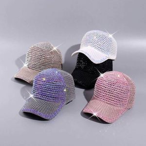Casquettes de sport en gros pour femmes, casquettes de baseball élégantes en maille ornées de strass et de diamants brillants - Product Image 1