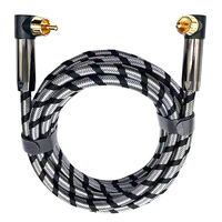 Câble RCA 90 degrés vers RCA 90 degrés Câble de caisson de basses Câble audio coaxial numérique pour Home cinéma, barre de son, TV, PS4 Xbox