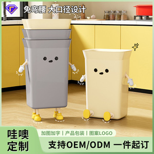 ถังขยะในครัวทรงสี่เหลี่ยมขนาดใหญ่พร้อมฝาปิดกันน้ำสำหรับใช้ภายในอาคาร ดีไซน์ทรงแคบ - Product Image 5