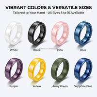 Bague Intelligente NFC en Céramique Blanc Brillant avec Puce NTAG216 Intégrée, Anti-Rayures, pour Paiement Intelligent, 5/6/7mm, Gravure Gratuite, En Stock, Vente en Gros
